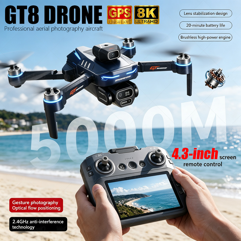 NEW GT8 HD RC Drone 4K Profess - Diy Rc Electronics recension och pris