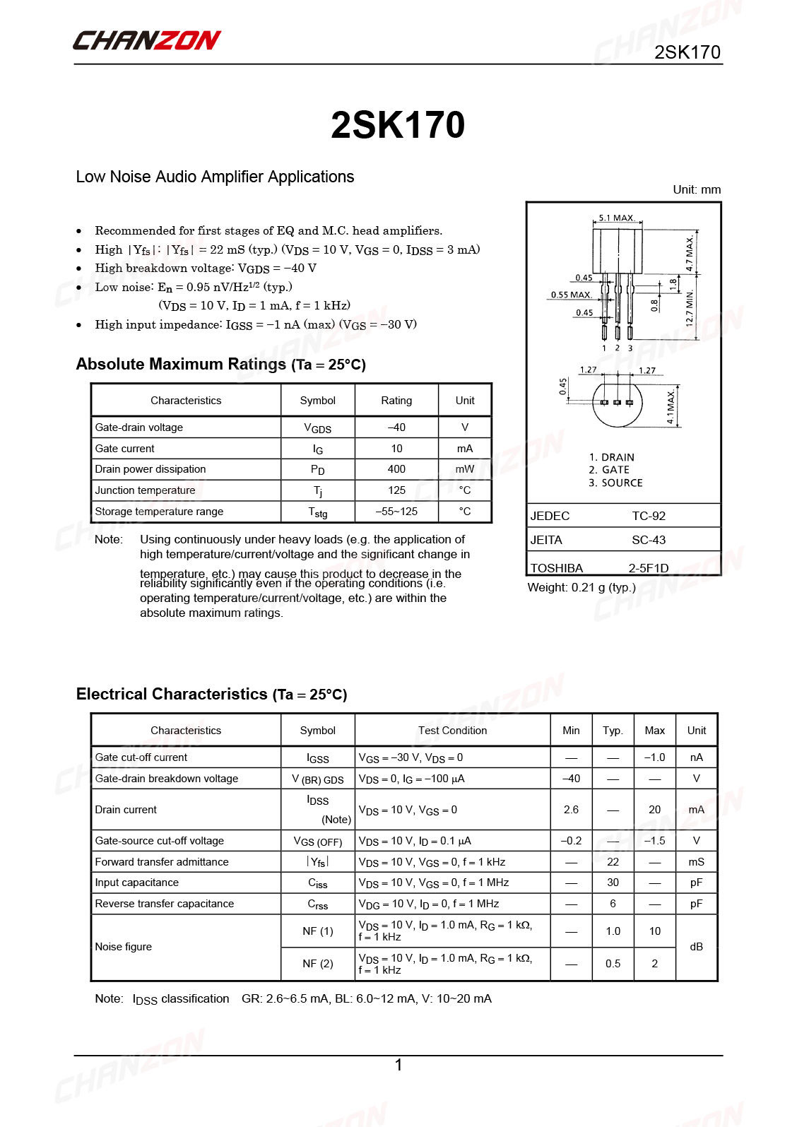 10Pcs 2SK170 TO-92 AUDIO AMPLI - Diy Electronics For Sale recension och pris