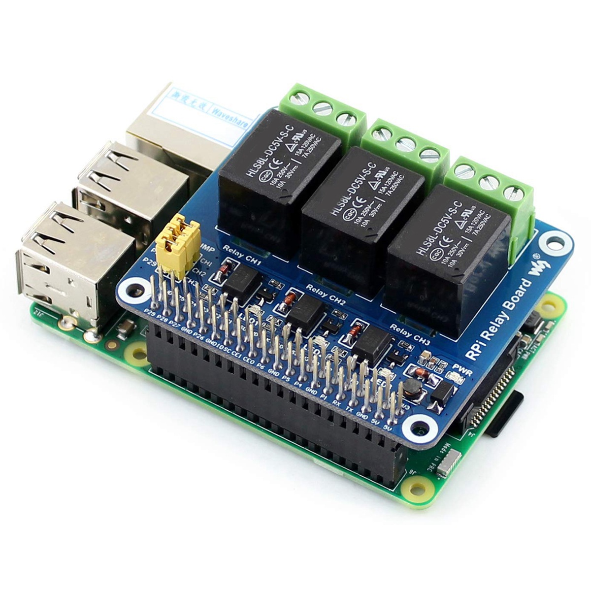 Waveshare 5V 3-Channel Relay M - Relay Module 5V recension och pris